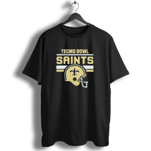 Tecmo Bowl Saints New Orleans Retro Football Helmet T Shirt