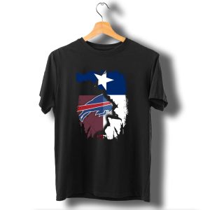 Texas And Buffalo Bills United With Lone Star Flag T-Shirt