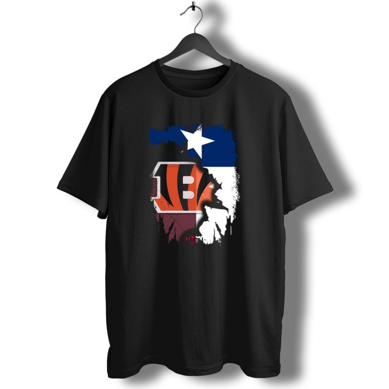 Texas Lone Star And Cincinnati Bengals Nfl Fusion T Shirt 1 T Shirt 1
