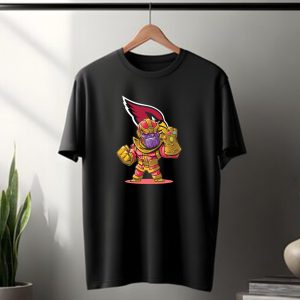 Thanos With Infinity Gauntlet And Arizona Cardinals Logo Combo T-Shirt