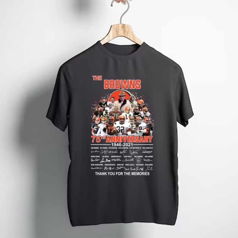 The Browns 75Th Anniversary Thank You For The Memories Signature T Shirt T Shirt 1