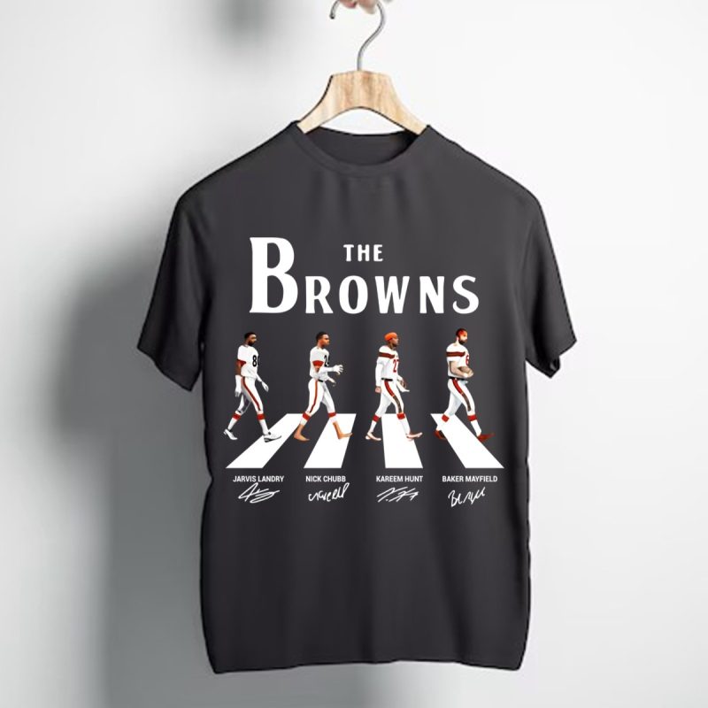 The Browns Abbey Road Cleveland Browns Signatures T Shirt T Shirt 1