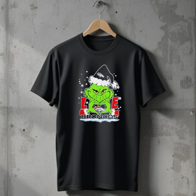 The Grinch Love Denver Broncos Christmas Football T Shirt 1 T Shirt 1