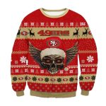 The Grinch Math San Francisco 49ers Skull Santa Hat Ugly Sweater