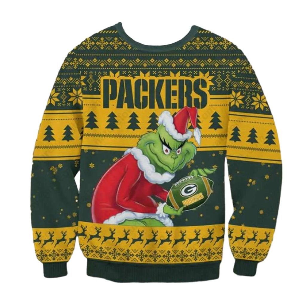 The Grinch Stole Green Bay Packers Ugly Sweater 1