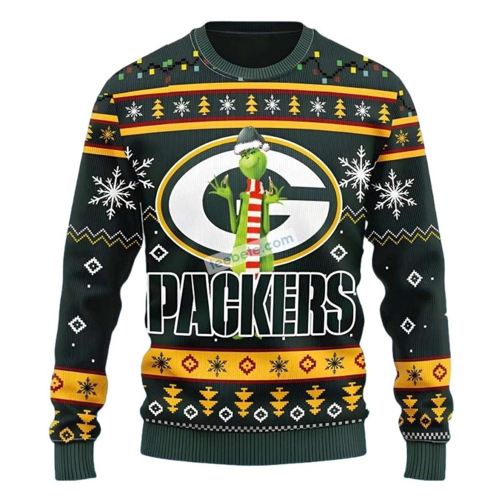 The Grinch Xmas Green Bay Packers Ugly Sweater 1