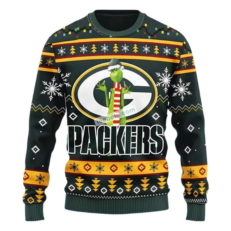 The Grinch Xmas Green Bay Packers Ugly Sweater 1