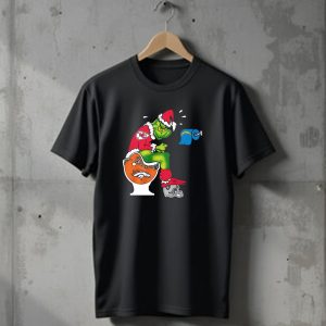 The Grinch on Toilet Kansas City Chiefs Denver Broncos Oakland Raiders Chargers Christmas T-Shirt