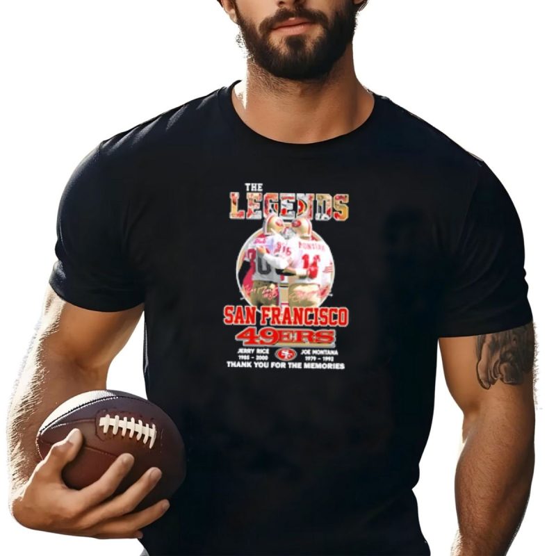 The Legends San Francisco 49Ers Jerry Rice Joe Montana Thank You For The Memories T Shirt T Shirt 1