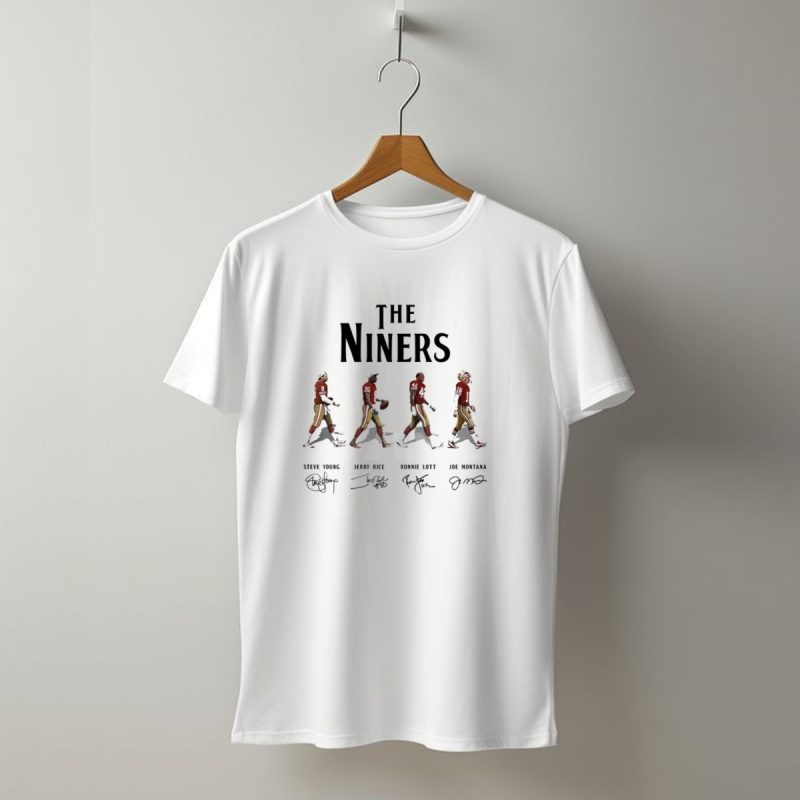The Niners 49Ers Abbey Steve Young Jerry Rice Ronnie Lott Joe Montana Signatures T Shirt T Shirt 1