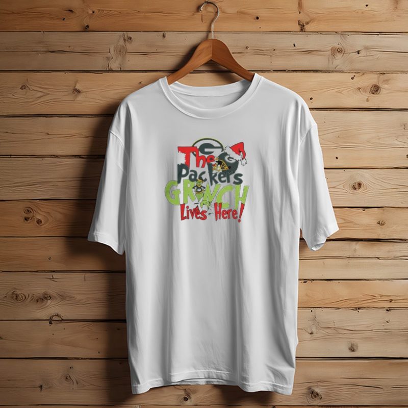 The Packers Grinch Lives Here 2024 Christmas Edition T Shirt T Shirt 1 1