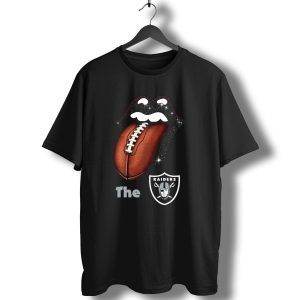 The Raiders Football Smile With Tongue And Shield T-Shirt