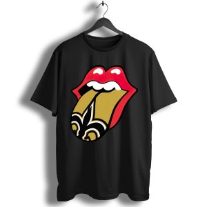 The Rolling Stones Logo X New Orleans Saints Mashup T-Shirt
