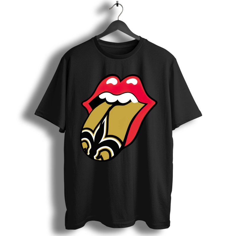 The Rolling Stones Logo X New Orleans Saints Mashup T Shirt T Shirt 1