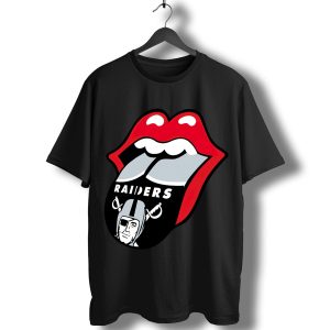 The Rolling Stones Logo X Oakland Raiders Mashup T-Shirt