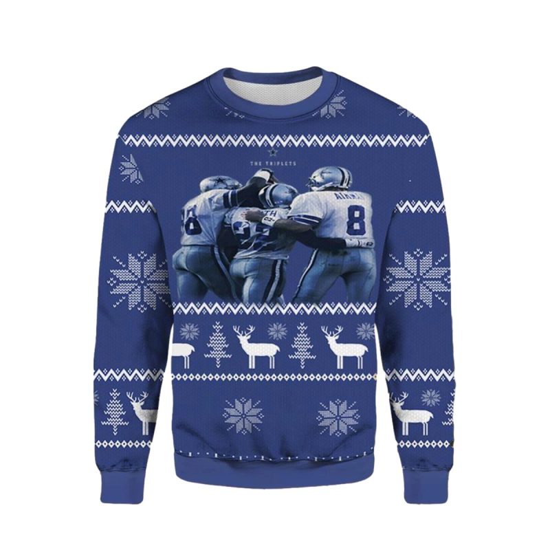 The Triplets Dallas Cowboys Ugly Christmas Sweater 1