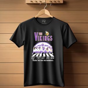 The Vikings 1960 2024 Football Abbey Road Thank You For The Memories Signatures T Shirt
