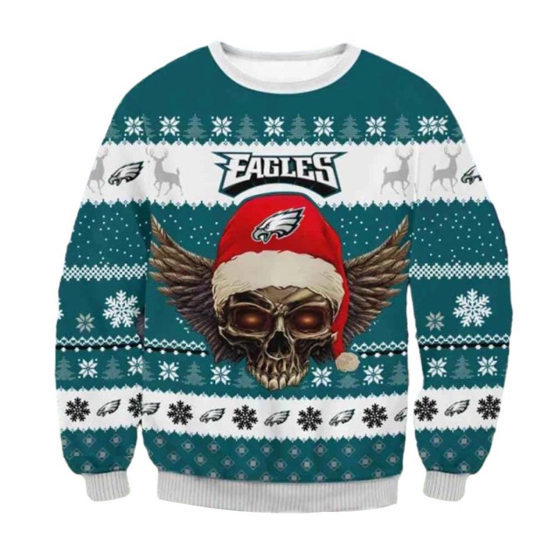 The Grinch Math Philadelphia Eagles Nfl Skull Sant 1