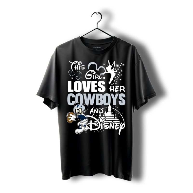 This Girl Loves Her Dallas Cowboys And Mickey Disney Shirt T Shirt 1