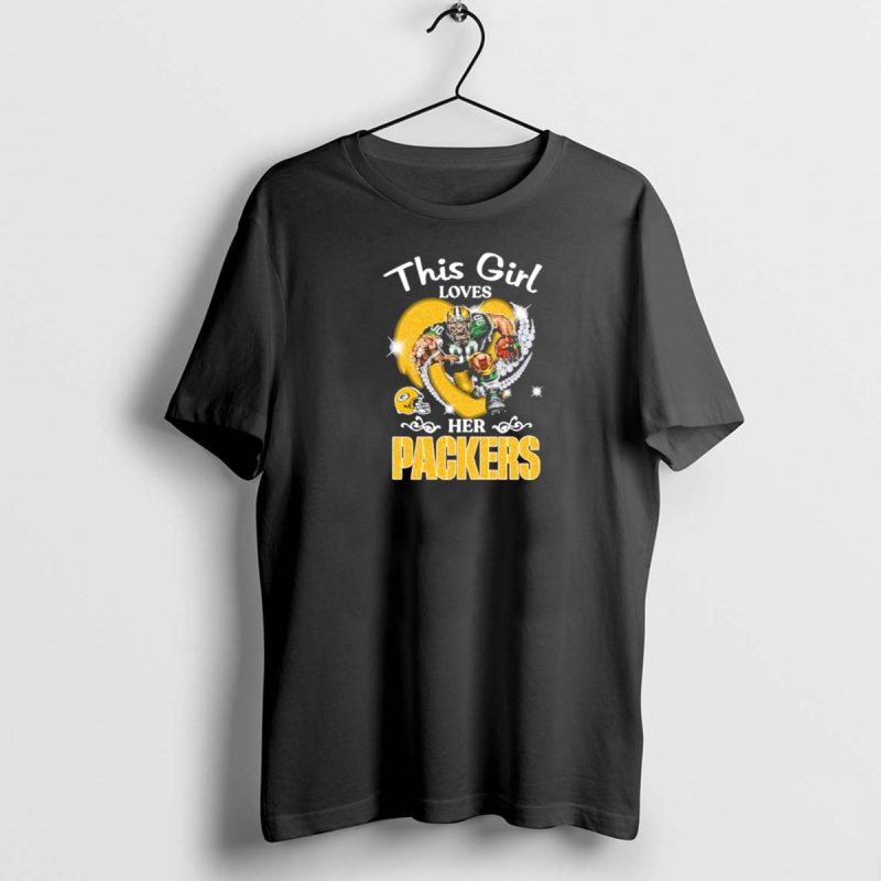 This Girl Loves Her Packers Football Star Highlighted In Yellow And White T Shirt 1 1 T Shirt 1 1