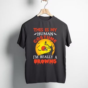 This Is My Human Costume Really A Cleveland Browns Halloween T-Shirt