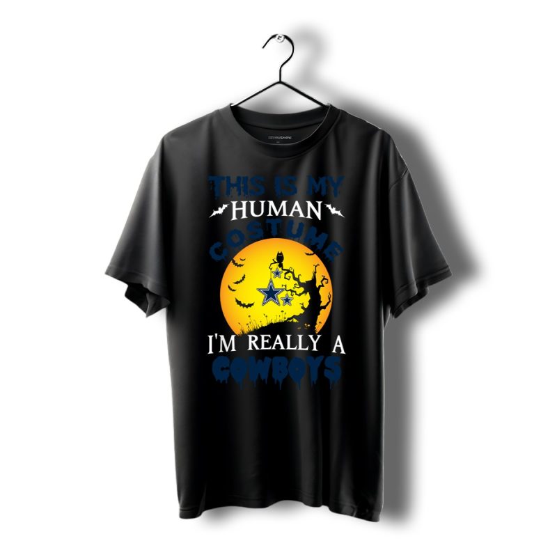 This Is My Human Costume Really A Dallas Cowboys Halloween Shirt T Shirt 1
