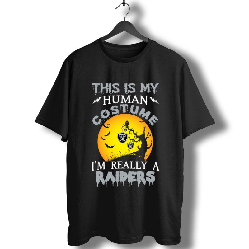This Is My Human Costume Really A Oakland Raiders Halloween T Shirt T Shirt 1