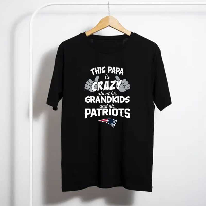 This Papa Is Crazy About His Grandkids And His Patriots T Shirt T Shirt 1