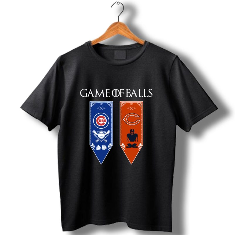 Thrones Game Of Balls Chicago Cubs And Chicago Bears Shirt T Shirt 1