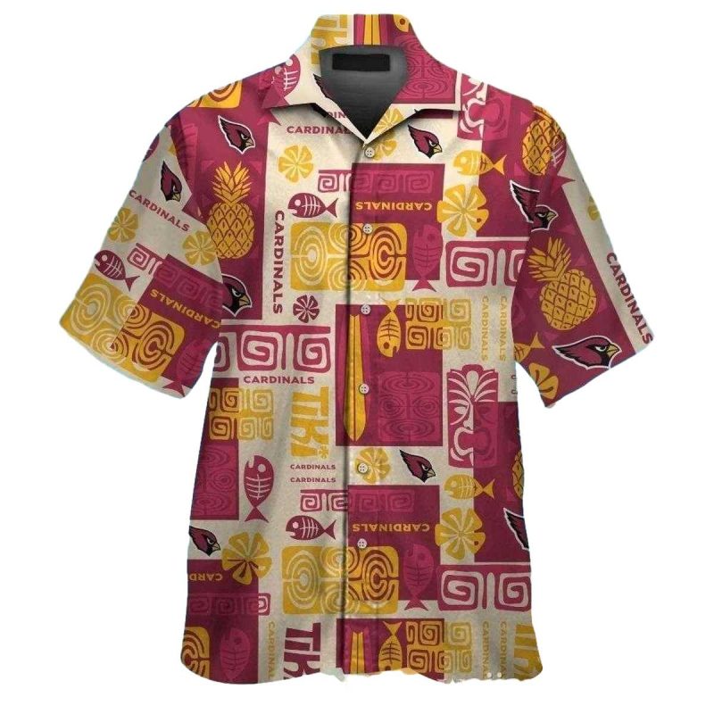 Tiki Patterns Tropical Unique Design Arizona Cardinals Hawaiian Shirt 1
