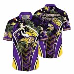 Tiki Torch Purple And Gold Minnesota Vikings Hawaiian Shirt