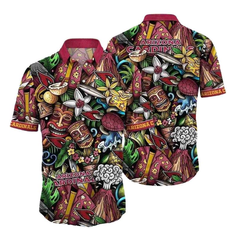 Tiki Totem Arizona Cardinals Tropical Hawaiian Shirt 1