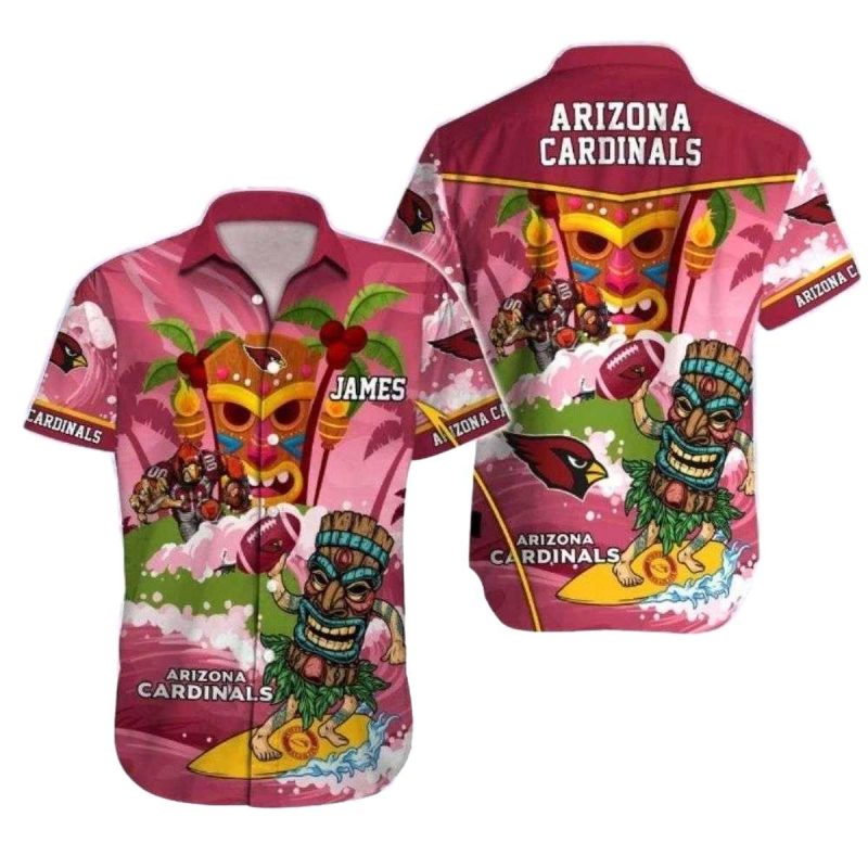 Tiki Touchdown Celebration Arizona Cardinals Festive Hawaiian Shirt 1