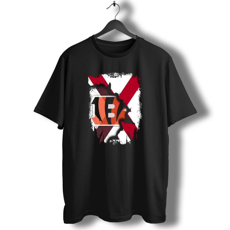 Together Alabama Red X With Cincinnati Bengals Stripes T Shirt 1 T Shirt 1