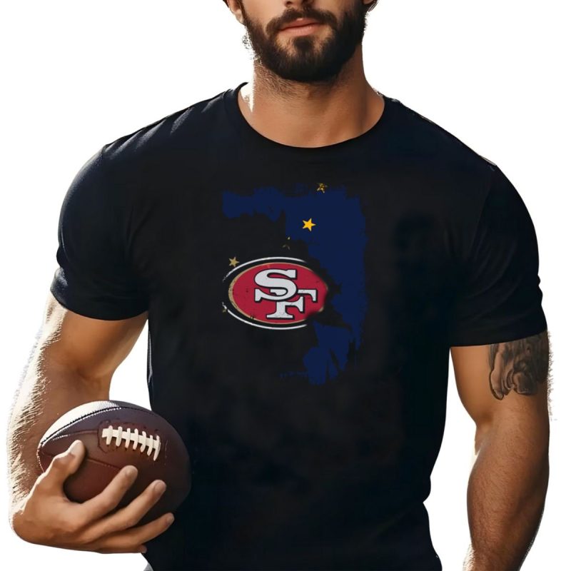 Together Alaska With San Francisco 49Ers Logo And Alaska Flag Map T Shirt T Shirt 1
