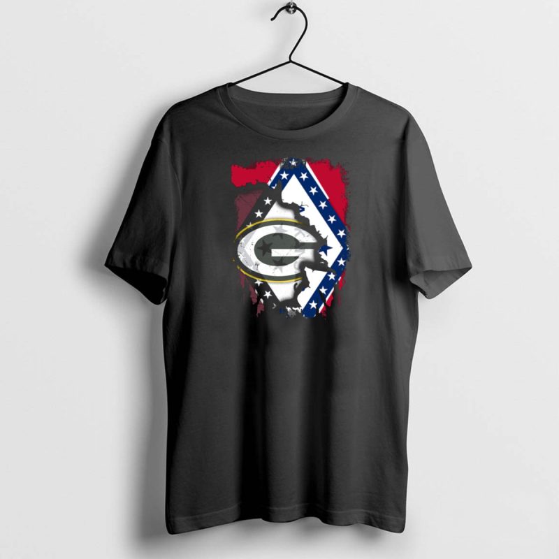Together Arkansas Green Bay Packers Flag Fusion T Shirt 1 1 T Shirt 1 1