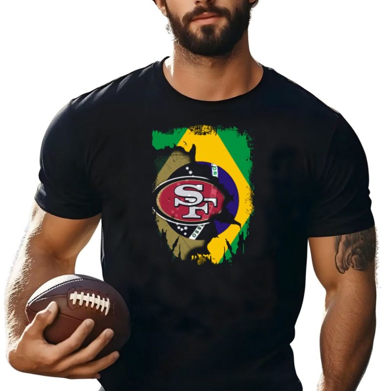Together Brazil With San Francisco 49Ers Flag Fusion T Shirt T Shirt 1