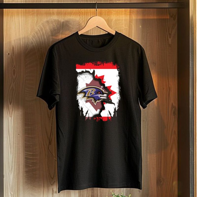Together Canada Baltimore Ravens Logo Canadian Flag T Shirt 1 T Shirt 1