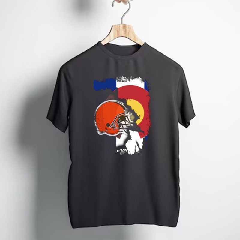 Together Colorado Cleveland Browns Helmet Flag Fusion T Shirt 1 T Shirt 1