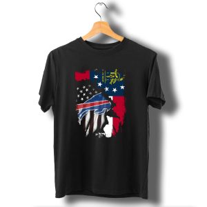 Together Georgia Flag Buffalo Bills American Flag Fusion T-Shirt