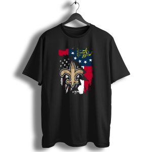 Together Georgia Saints With Stars And Stripes Fleur De Lis T Shirt