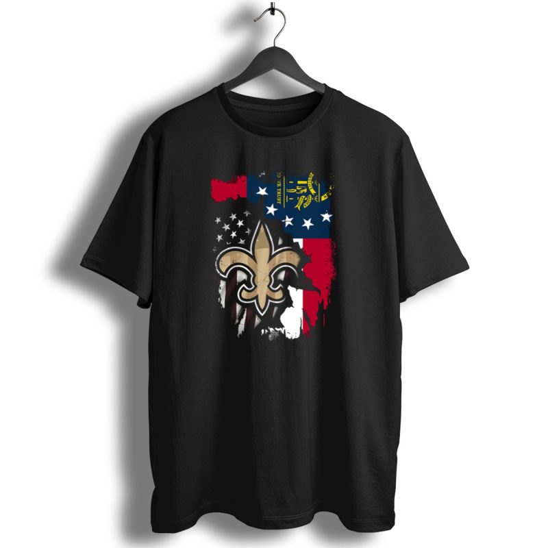 Together Georgia Saints With Stars And Stripes Fleur De Lis T Shirt 1 T Shirt 1