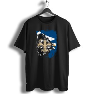 Together Louisiana Fleur De Lis Saints With Eagle Background T Shirt