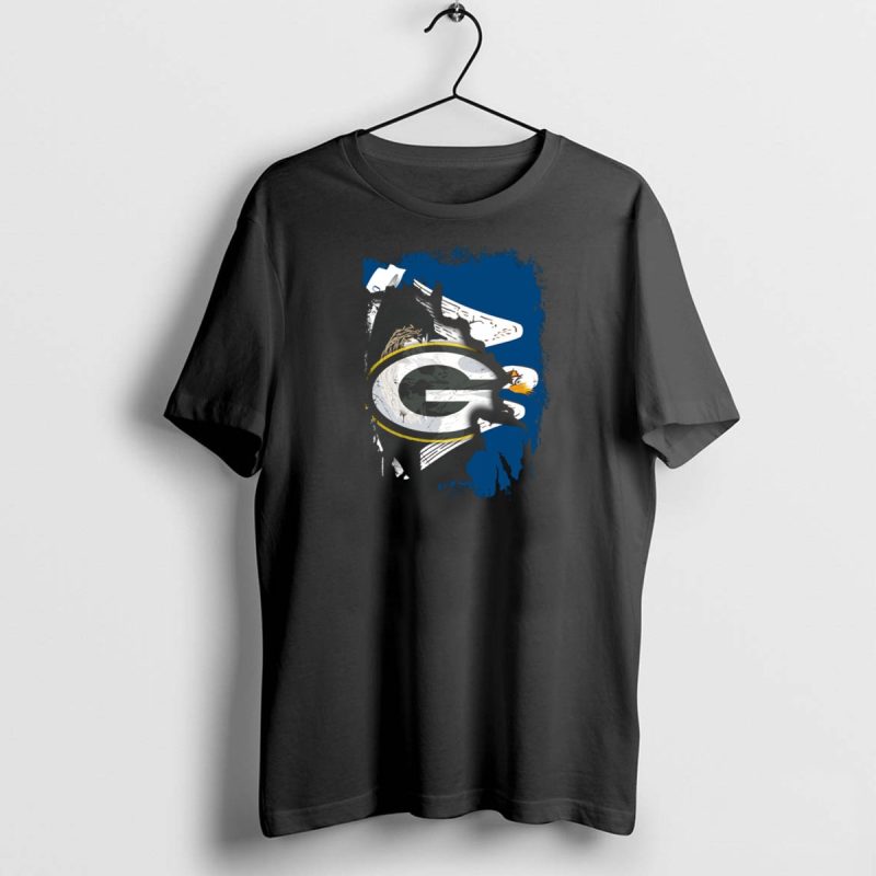 Together Louisiana With Packers And Eagle Football Fusion T Shirt 1 1 T Shirt 1 1