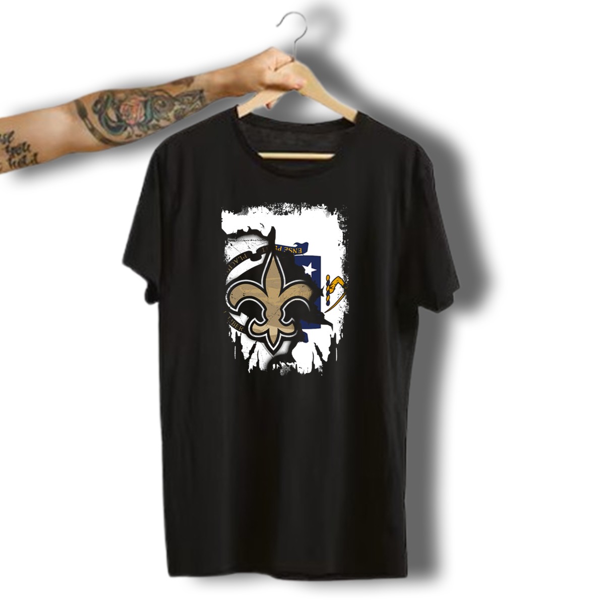 Together-Massachusetts-New-Orleans-Saints-Fleur-De-Lis-Flag-Fusion-T-Shirt-1_t-shirt-3_4
