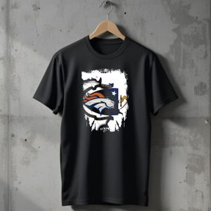 Together Massachusetts with Denver Broncos Logo and Massachusetts State Seal T-Shirt