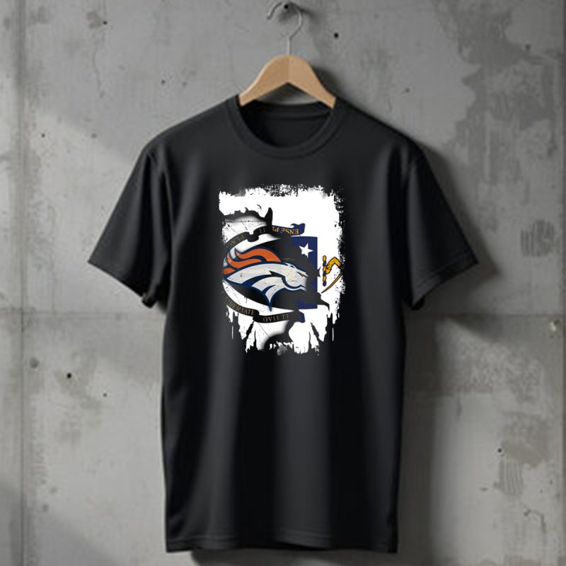 Together Massachusetts With Denver Broncos Logo And Massachusetts State Seal T Shirt 1 T Shirt 1