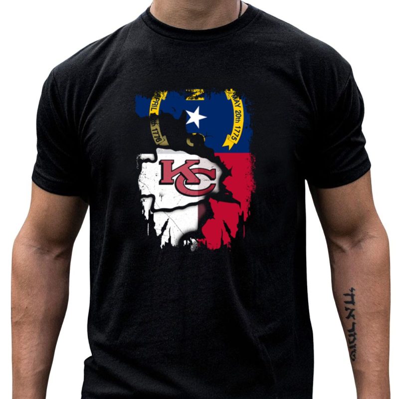 Together North Carolina Flag With Kansas City Chiefs T Shirt T Shirt 1 1
