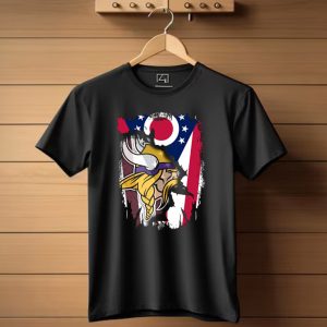 Together Ohio Ohioan Flag With Vikings Viking Helmet Viking Warrior T Shirt
