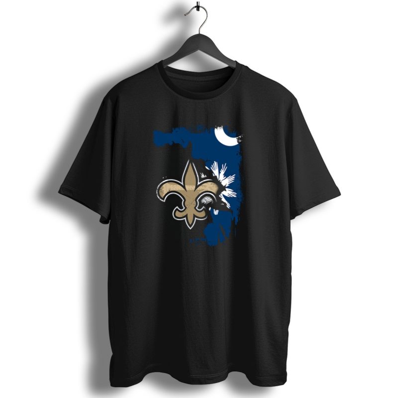 Together South Carolina With New Orleans Saints Fleur De Lis Moon Palmetto Tree T Shirt 1 T Shirt 1